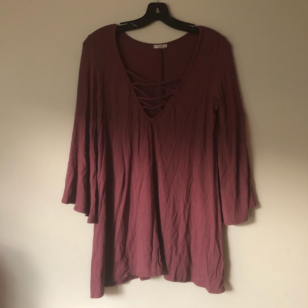 Urban Outfitters Ecote S Maroon Criss Cross Top